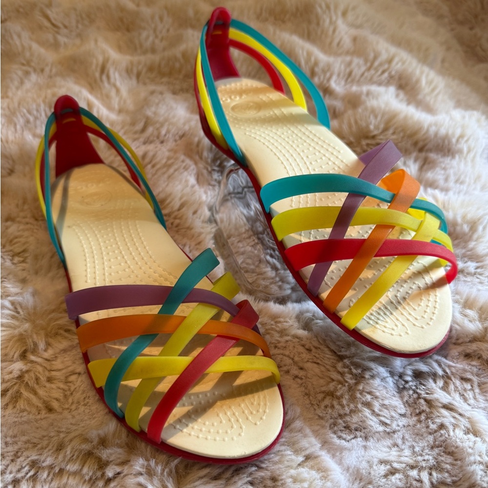 CROCS Multicolor Strappy Flats - Picture 3 of 5